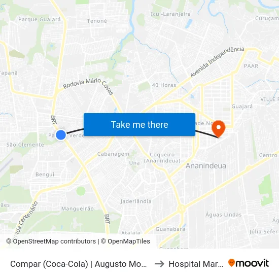 Compar (Coca-Cola) | Augusto Montenegro to Hospital Maradei map