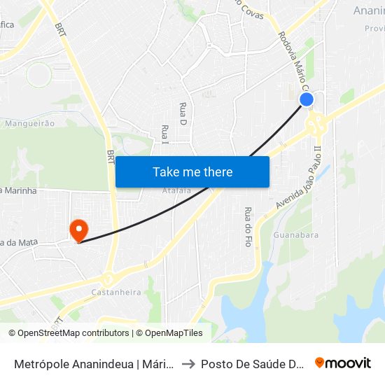 Metrópole Ananindeua | Mário Covas Com Pau D'Arco to Posto De Saúde Da Marambaia 104 map