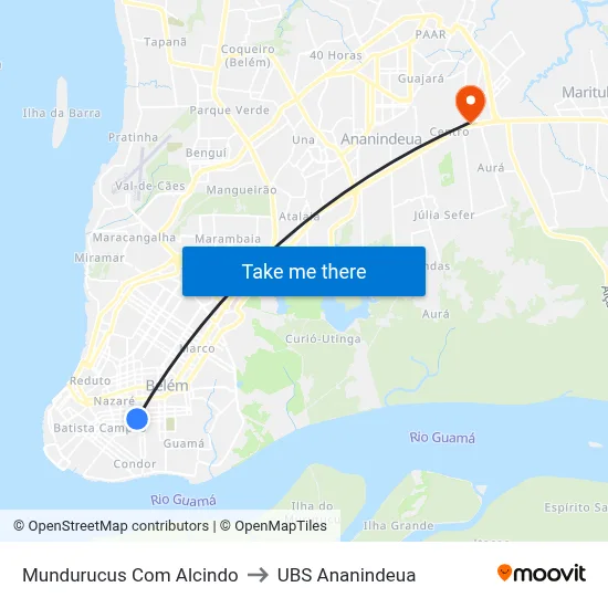 Mundurucus Com Alcindo to UBS Ananindeua map