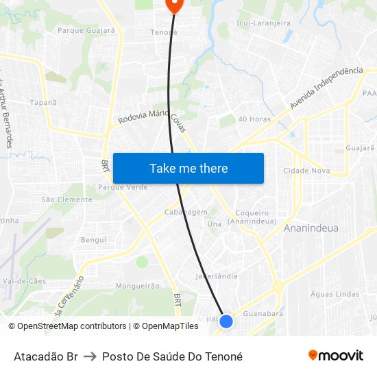 Atacadão Br to Posto De Saúde Do Tenoné map
