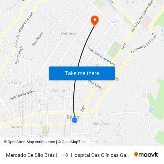 Mercado De São Brás | Expresso to Hospital Das Clínicas Gaspar Vianna map