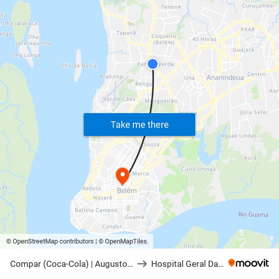 Compar (Coca-Cola) | Augusto Montenegro to Hospital Geral Da Unimed map