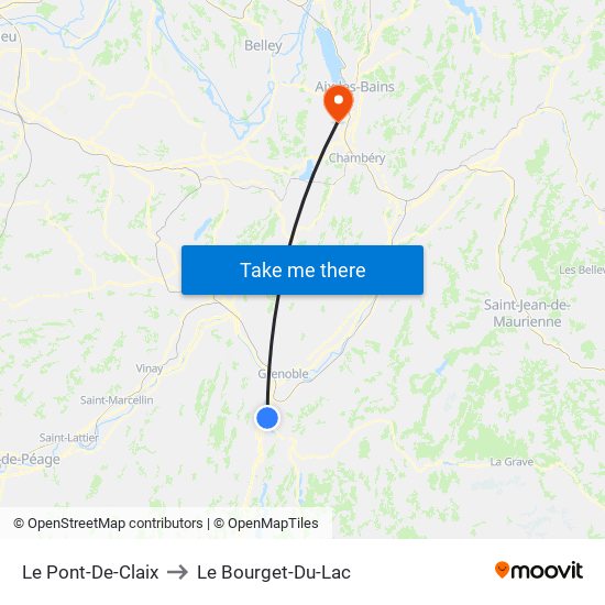 Le Pont-De-Claix to Le Bourget-Du-Lac map