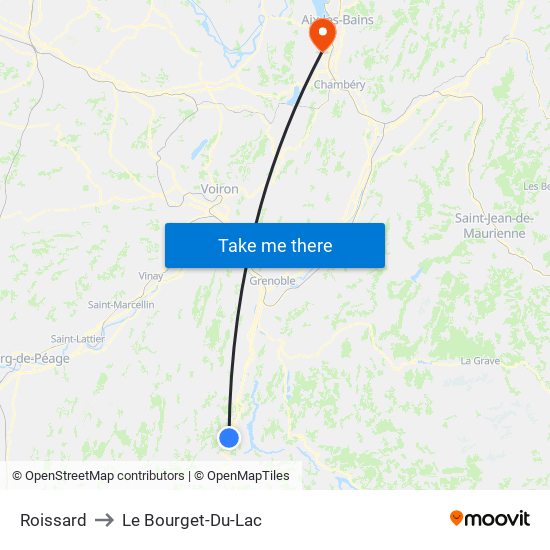 Roissard to Le Bourget-Du-Lac map