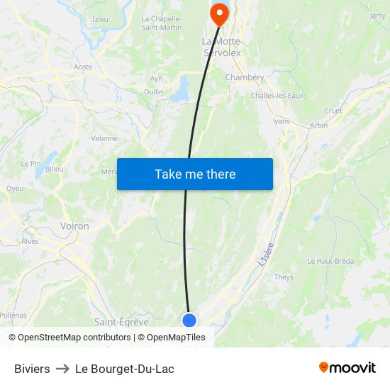 Biviers to Le Bourget-Du-Lac map