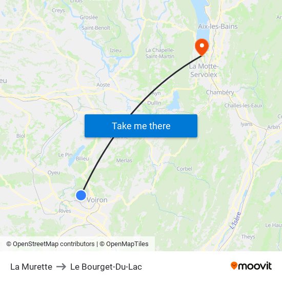 La Murette to Le Bourget-Du-Lac map