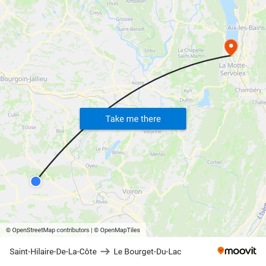 Saint-Hilaire-De-La-Côte to Le Bourget-Du-Lac map