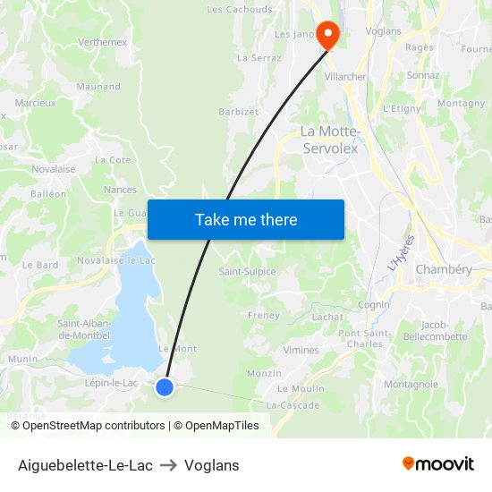 Aiguebelette-Le-Lac to Voglans map