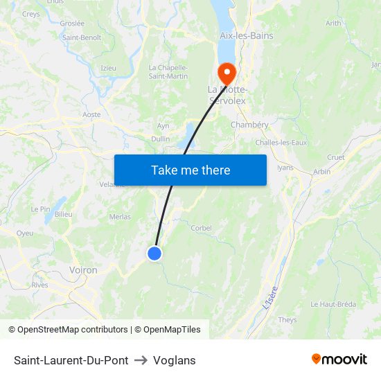 Saint-Laurent-Du-Pont to Voglans map