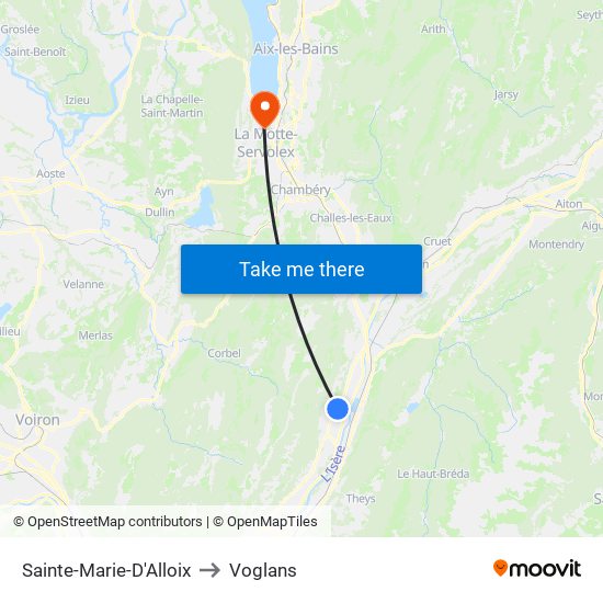 Sainte-Marie-D'Alloix to Voglans map