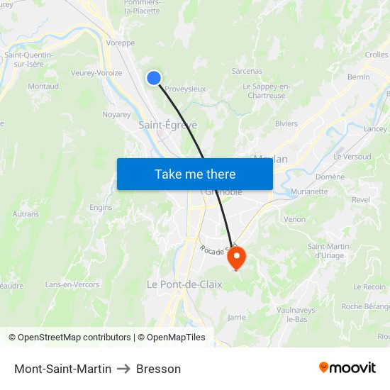 Mont-Saint-Martin to Bresson map