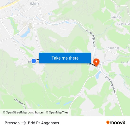 Bresson to Brié-Et-Angonnes map