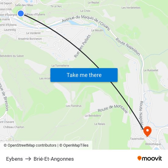 Eybens to Brié-Et-Angonnes map