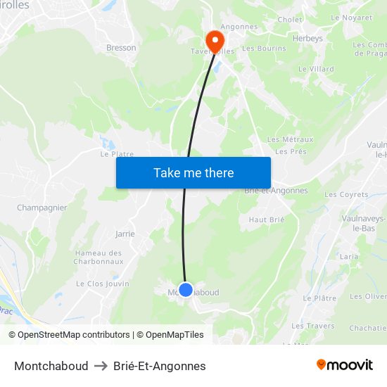 Montchaboud to Brié-Et-Angonnes map