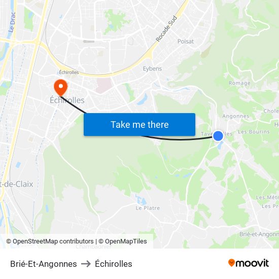 Brié-Et-Angonnes to Échirolles map