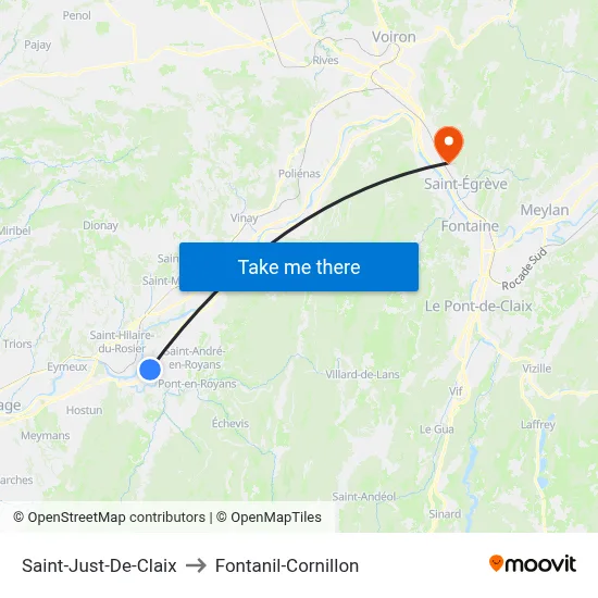 Saint-Just-De-Claix to Fontanil-Cornillon map