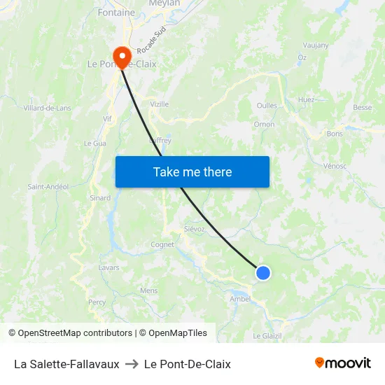 La Salette-Fallavaux to Le Pont-De-Claix map