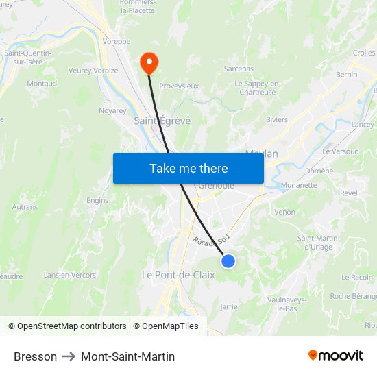 Bresson to Mont-Saint-Martin map