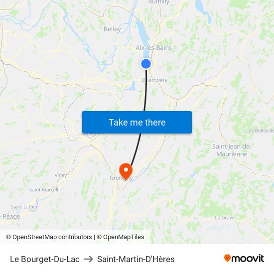 Le Bourget-Du-Lac to Saint-Martin-D'Hères map