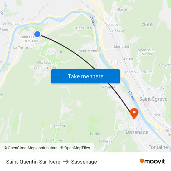 Saint-Quentin-Sur-Isère to Sassenage map