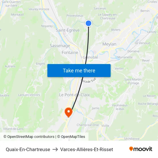 Quaix-En-Chartreuse to Varces-Allières-Et-Risset map