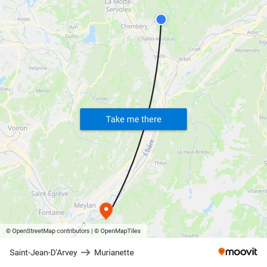 Saint-Jean-D'Arvey to Murianette map