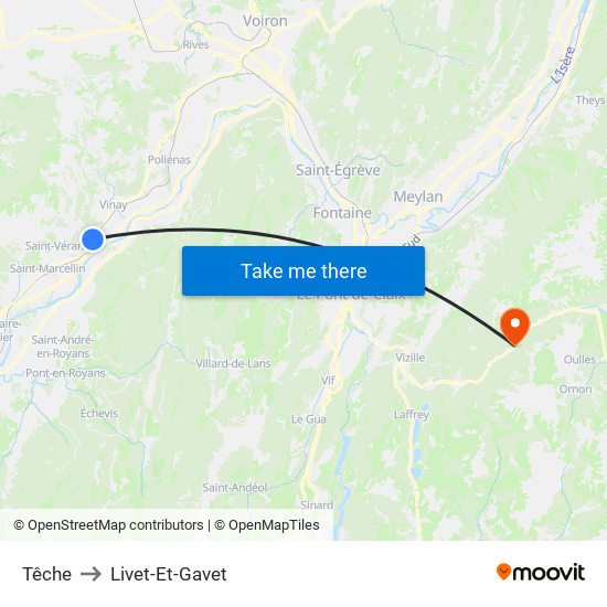 Têche to Livet-Et-Gavet map