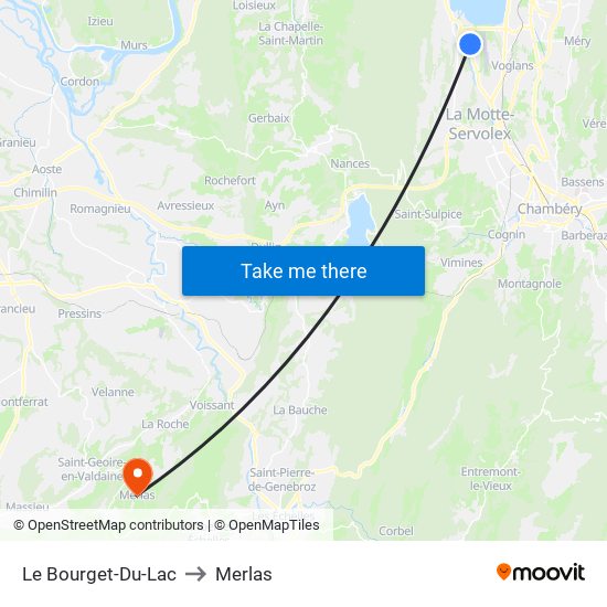 Le Bourget-Du-Lac to Merlas map