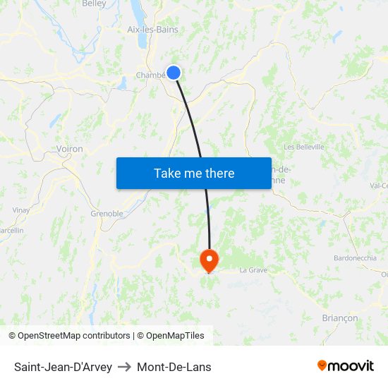 Saint-Jean-D'Arvey to Mont-De-Lans map