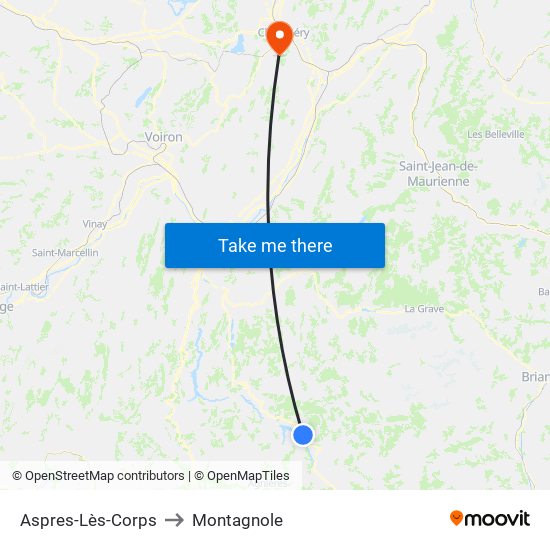 Aspres-Lès-Corps to Montagnole map