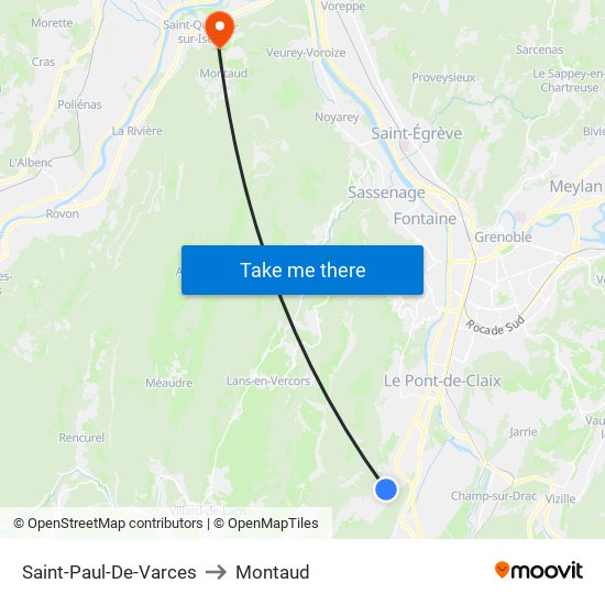 Saint-Paul-De-Varces to Montaud map