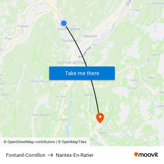 Fontanil-Cornillon to Nantes-En-Ratier map