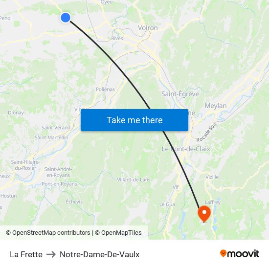La Frette to Notre-Dame-De-Vaulx map