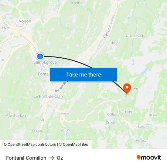 Fontanil-Cornillon to Oz map
