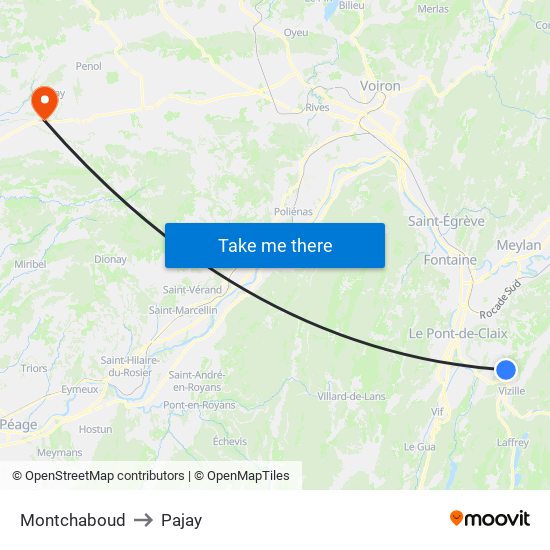 Montchaboud to Pajay map