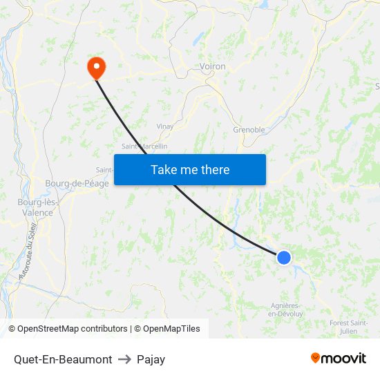 Quet-En-Beaumont to Pajay map