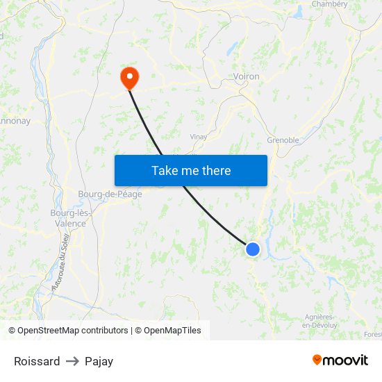 Roissard to Pajay map