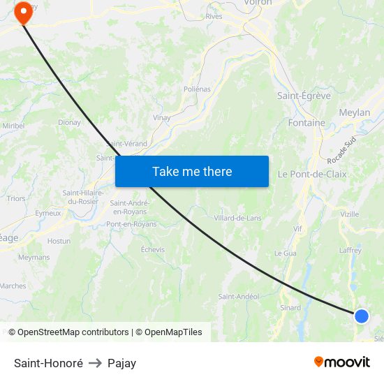 Saint-Honoré to Pajay map