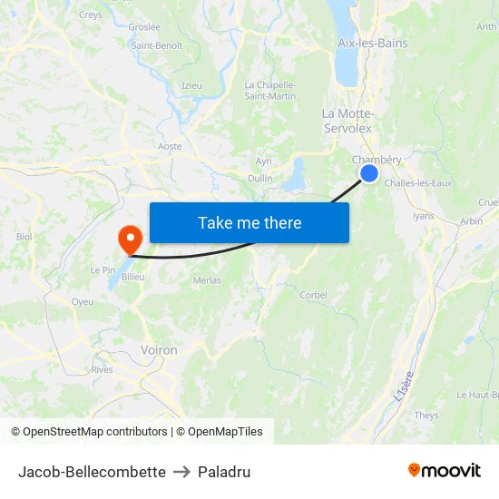 Jacob-Bellecombette to Paladru map