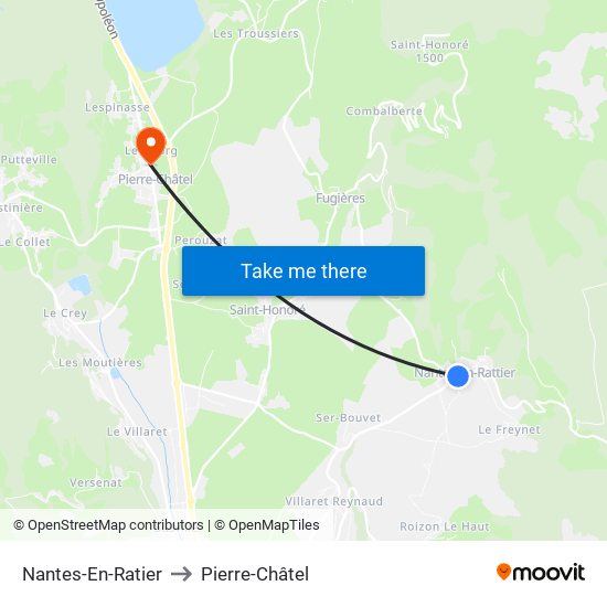 Nantes-En-Ratier to Pierre-Châtel map