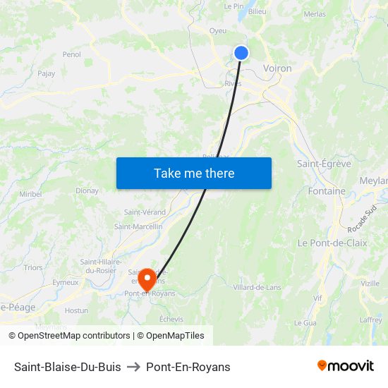 Saint-Blaise-Du-Buis to Pont-En-Royans map