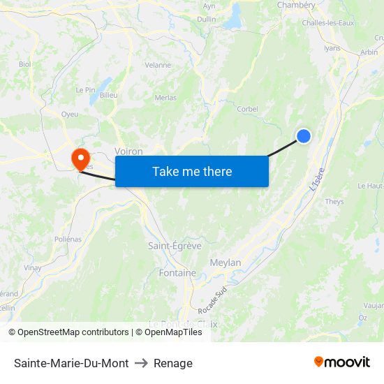 Sainte-Marie-Du-Mont to Renage map