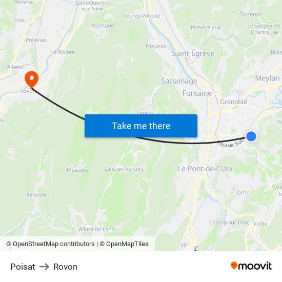 Poisat to Rovon map