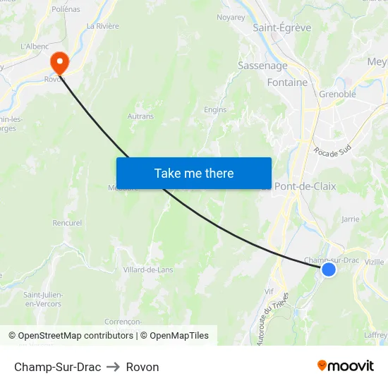 Champ-Sur-Drac to Rovon map