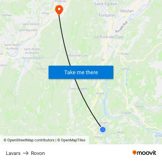 Lavars to Rovon map