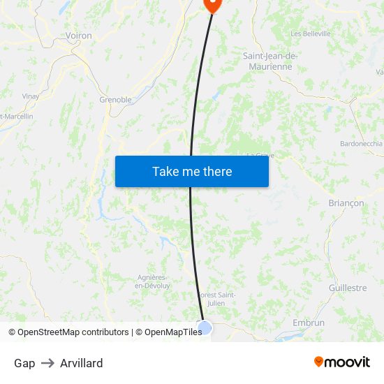 Gap to Arvillard map