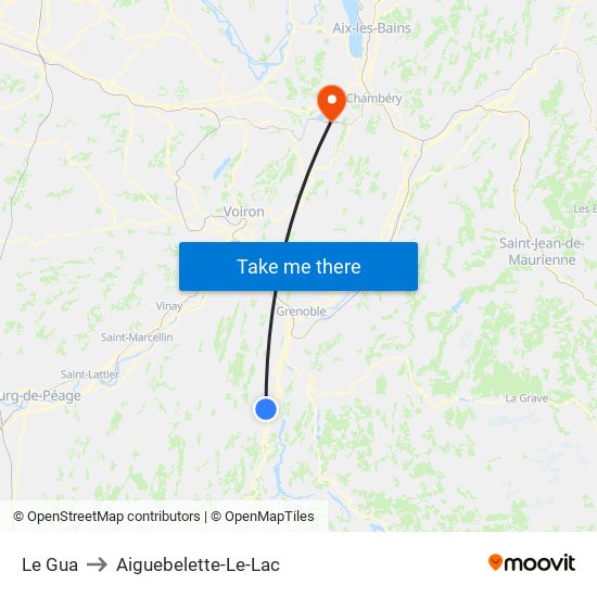 Le Gua to Aiguebelette-Le-Lac map