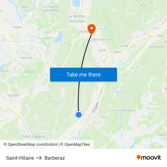 Saint-Hilaire to Barberaz map