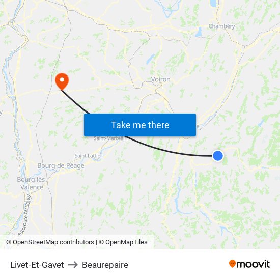 Livet-Et-Gavet to Beaurepaire map