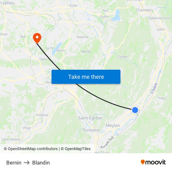 Bernin to Blandin map